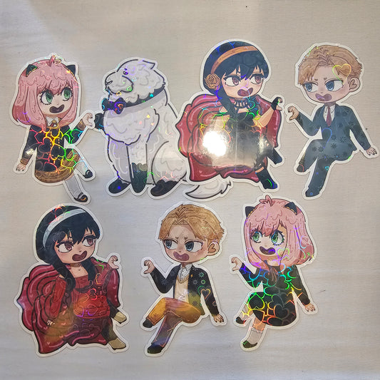 In Stock: Spy Family Heart Stickers